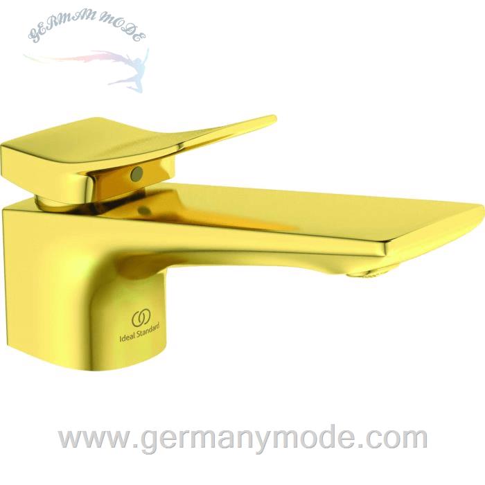 شیر مخلوط روشویی پایه کوتاه ایدیل استاندارد Ideal Standard Conca mit Ablaufgarnitur BC753 brushed gold BC753A2