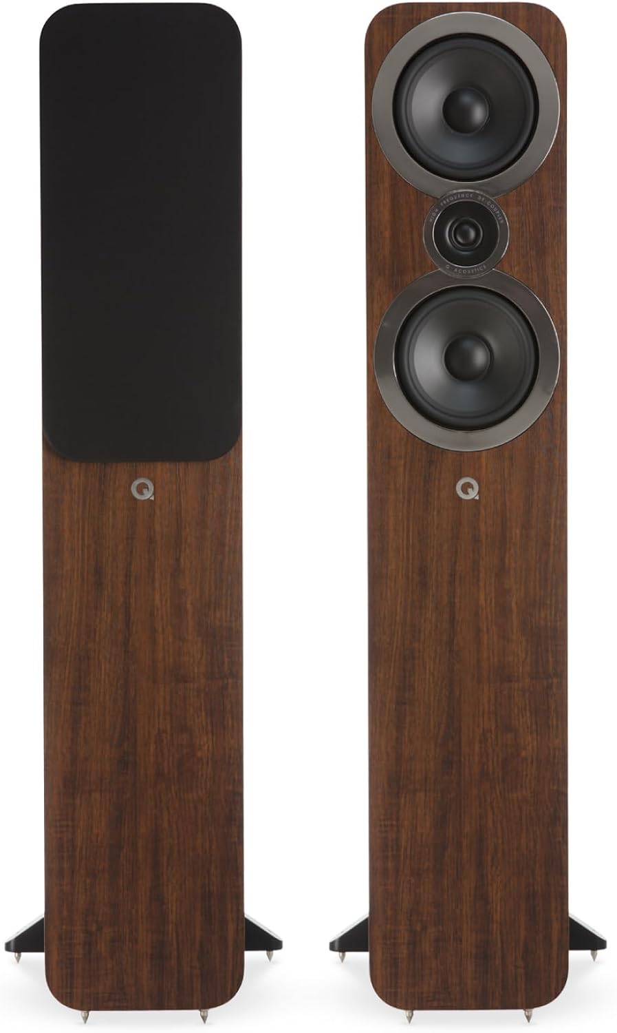 جفت بلندگوهای ایستاده روی زمین Q ACOUSTICS 3050i انگلیسی Walnut - محفظه رفلکس دو طرفه، درایور باس: 2 x 165 میلی متر (6.5 اینچ)، توییتر: 22 میلی متر (0.9 اینچ) - صدای بلند استریو/سوراند