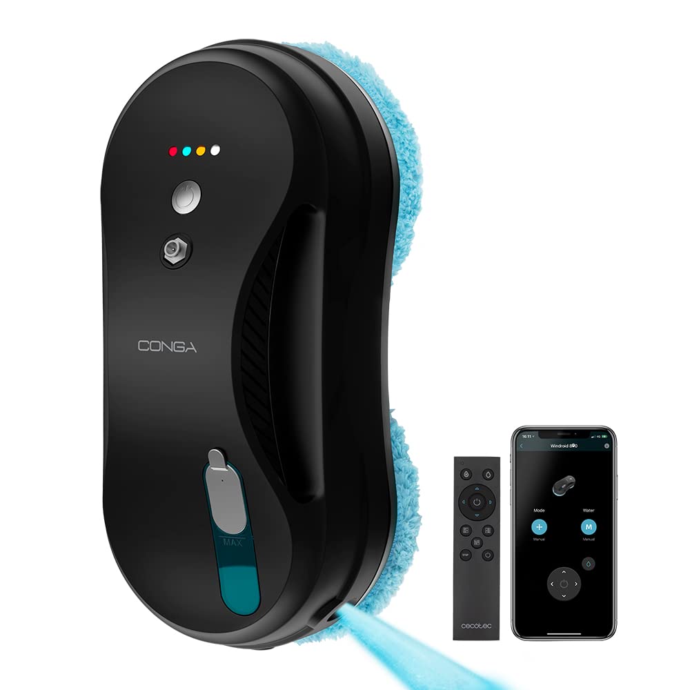 شیشه پاک کن رباتیک سکوتک اسپانیا Cecotec مدل Windroid 890 SprayWater Smart Connected وات 90، تمیز کردن و خشک کردن، اپلیکیشن، کنترل از راه دور