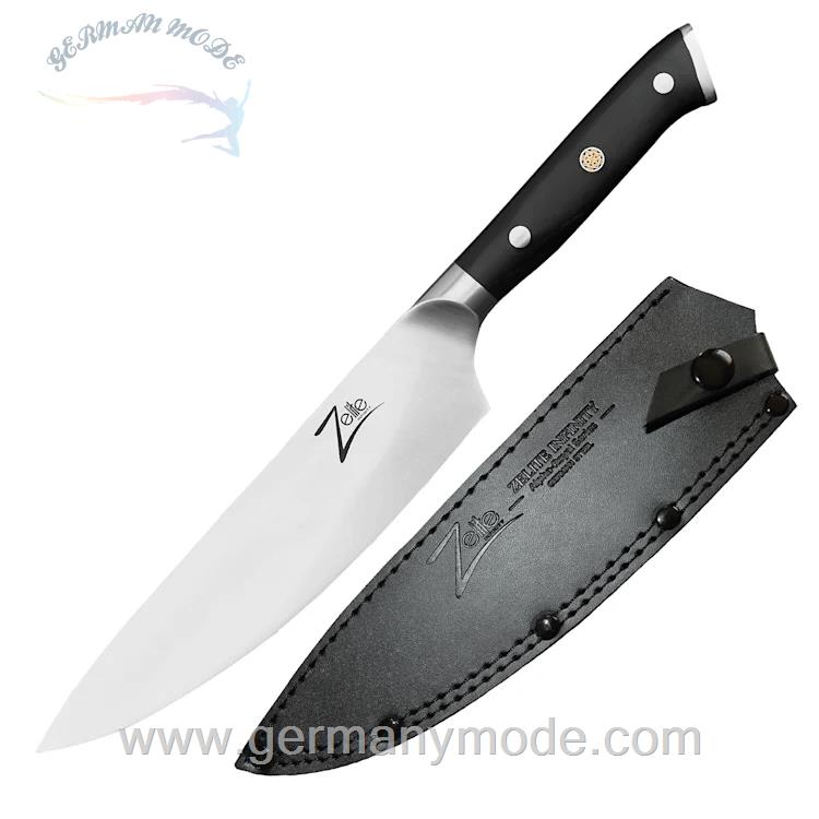 چاقو آشپزخانه 33 سانتیمتری کلارشتاین آلمان Klarstein Alpha-Royal German 8 Kochmesser Messer Schwarz