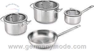 سرویس قابلمه ماهیتابه 7 پارچه برگهف بلژیک Berghoff Kochgeschirr-Set 7-tlg. Hotel Downdraft - Essentials