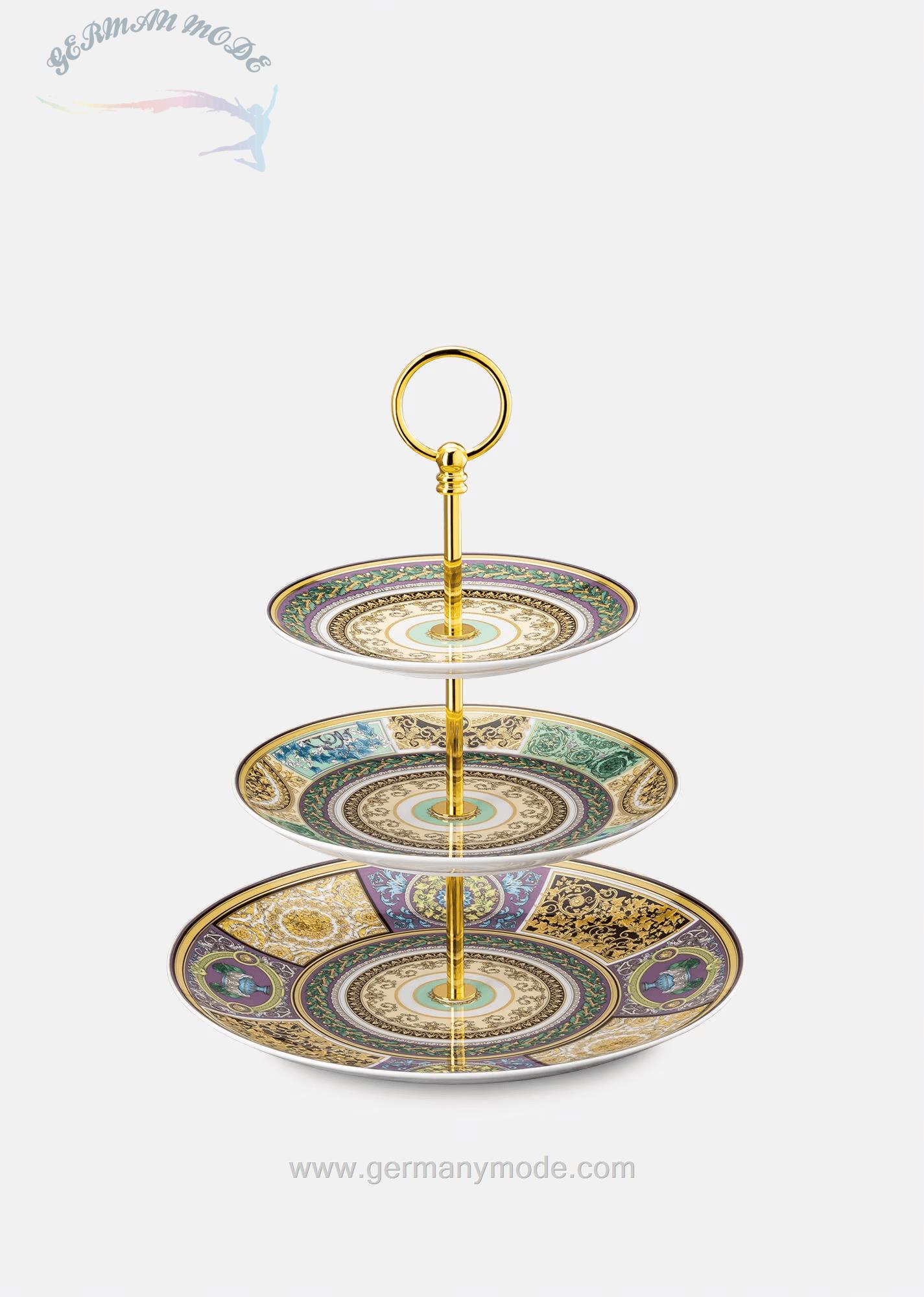 شیرینی خوری 3 طبقه ورساچه ایتالیا VERSACE BAROCCO MOSAIC ÉTAGÈRE
