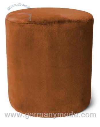 پاف گرد اسنزا هلند ESSENZA Furry Leather Brown Pouf