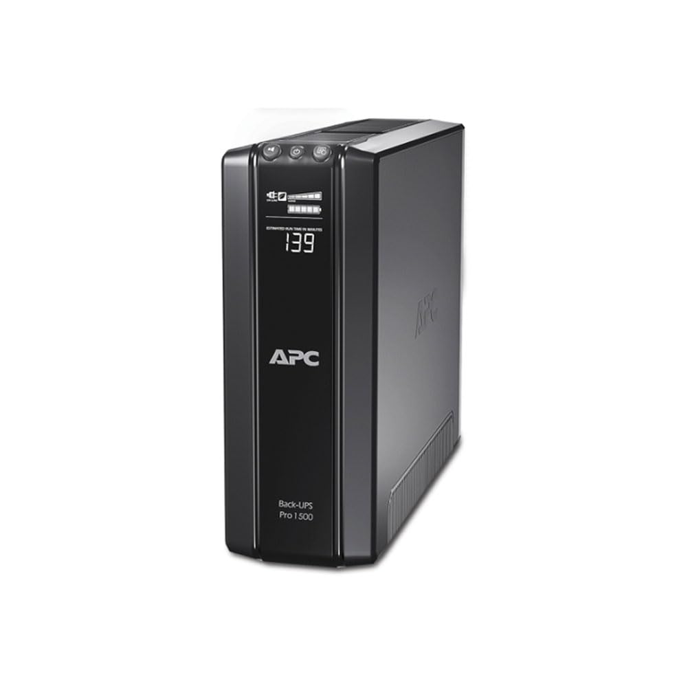 یو پی اس پرو کم مصرف APC ساخت اشنایدر الکتریک - BR1500GI - منبع تغذیه بدون وقفه 1500 ولت آمپر (AVR، 10 سوکت IEC-C13، USB، نرم افزار خاموش کردن) پاور 1500 ولت آمپر IEC - تک پریز برق برای دستگاه های سرد