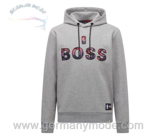 هودی کلاه دار مردانه هوگو باس آلمان Hugo Boss BOSS x NBA Hoodie (50461971) (50461971-034) grey