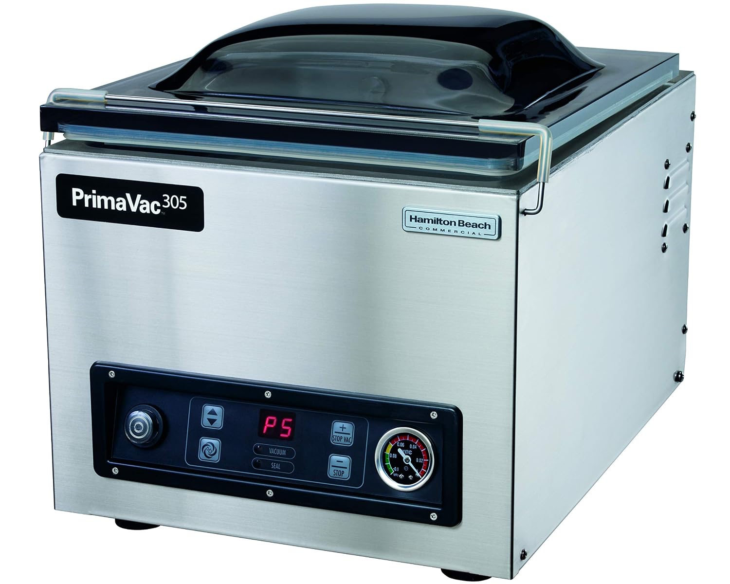 دستگاه وکیوم تجاری همیلتون بیچ آمریکا Commercial® PrimaVac™305 در محفظه خلاء مهر و موم، HVC305-CE، NSF، میله مهر و موم 305 میلی متر، 220-240 ولت، فولاد ضد زنگ