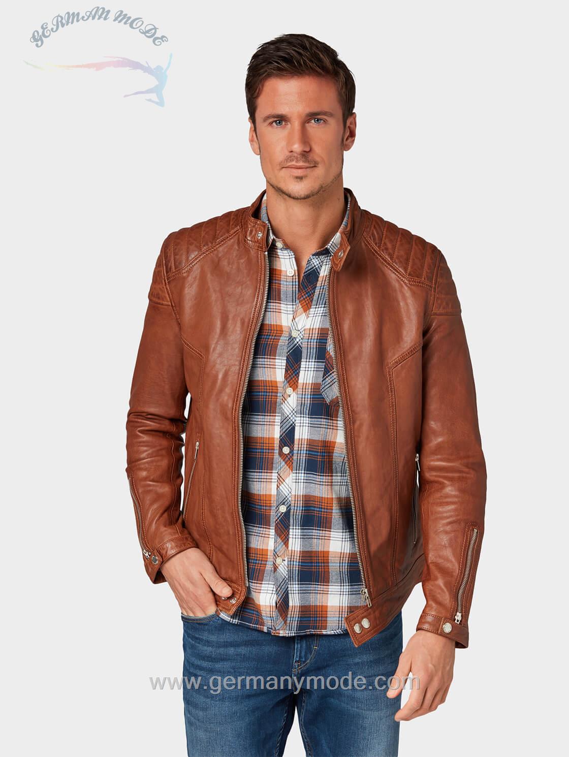 کاپشن چرم مردانه تام تیلور (آلمان) LEDERJACKE MIT PARTIELLER STEPPUNG