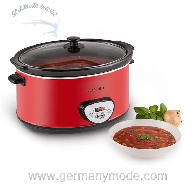 آرام پز برقی کلارشتاین آلمان Klarstein Bankett Slow Cooker digital Rot Schongarer 320 watt 6,5 Ltr