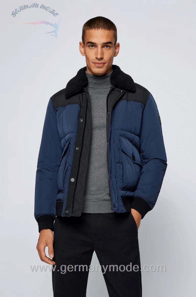 کاپشن مردانه هوگو باس آلمان BOSS WASSERABWEISENDE STEPPJACKE MIT ABNEHMBAREM TEDDYKRAGEN