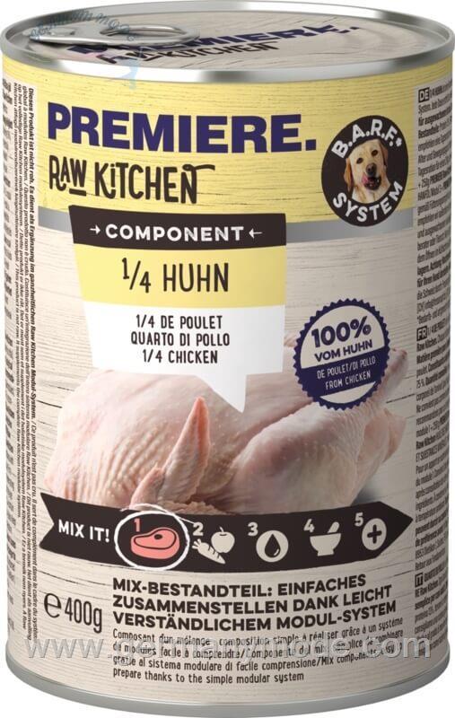 غذا مرطوب سگ با مرغ پریمیر آلمان PREMIERE RAW KITCHEN 1-4 Huhn 6x400g