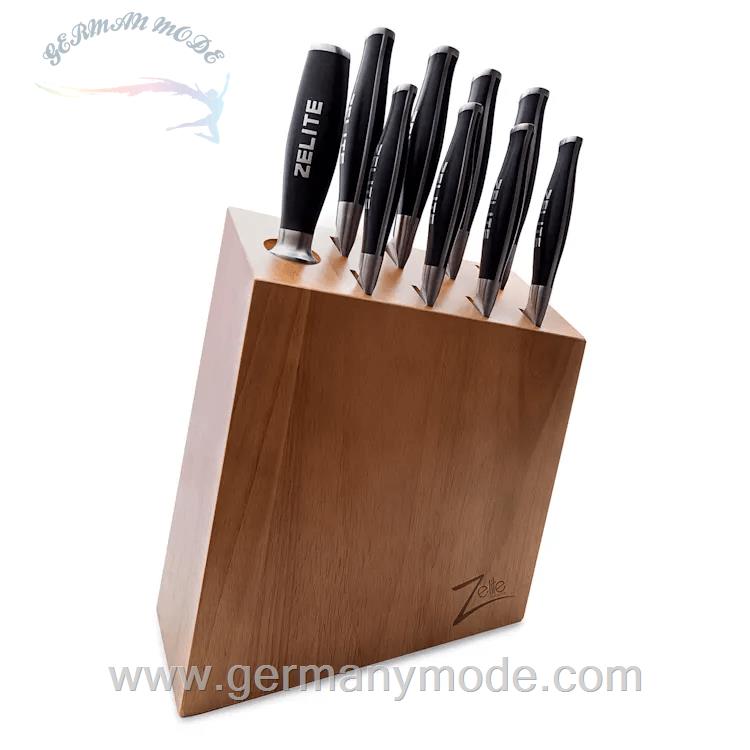 ست چاقو آشپزخانه 10 پارچه کلارشتاین آلمان Klarstein Comfort Pro Serie Messer-Set Messerblock, Braun