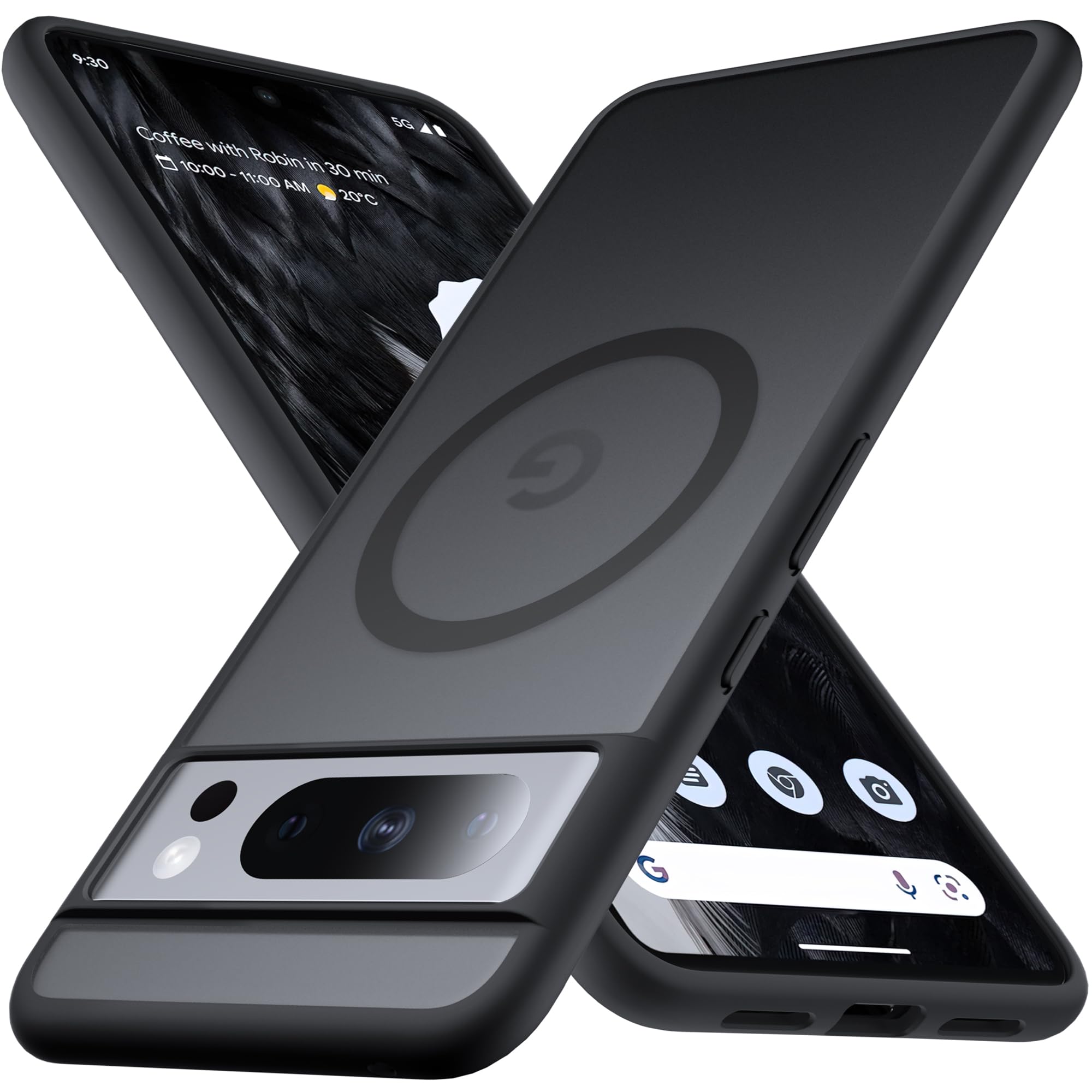 خرید از آمازون - سری Anqrp Kada برای قاب Google Pixel 8 Pro، آهنرباهای قوی سازگار با Mag، قاب محافظ مات شفاف، قاب محافظ تلفن ضد ضربه نظامی برای Google Pixel 8 Pro 6.7 اینچی، سری Kada مشکی مشکی