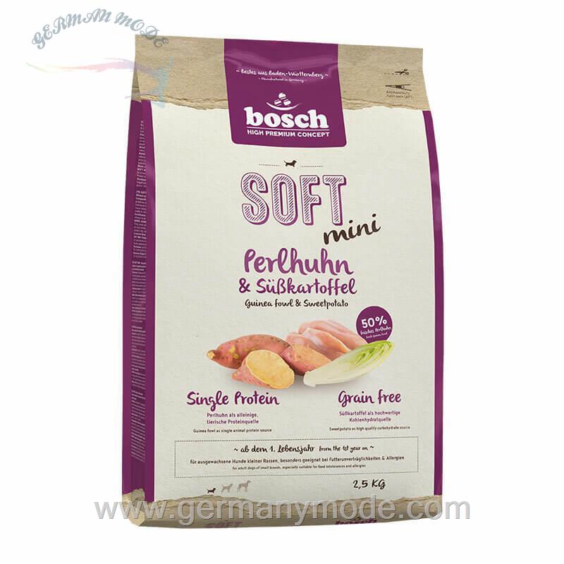 غذا خشک سگ مرغ و سیب زمینی بوش آلمان Bosch Soft Mini Perlhuhn - Süßkartoffel 2-5kg