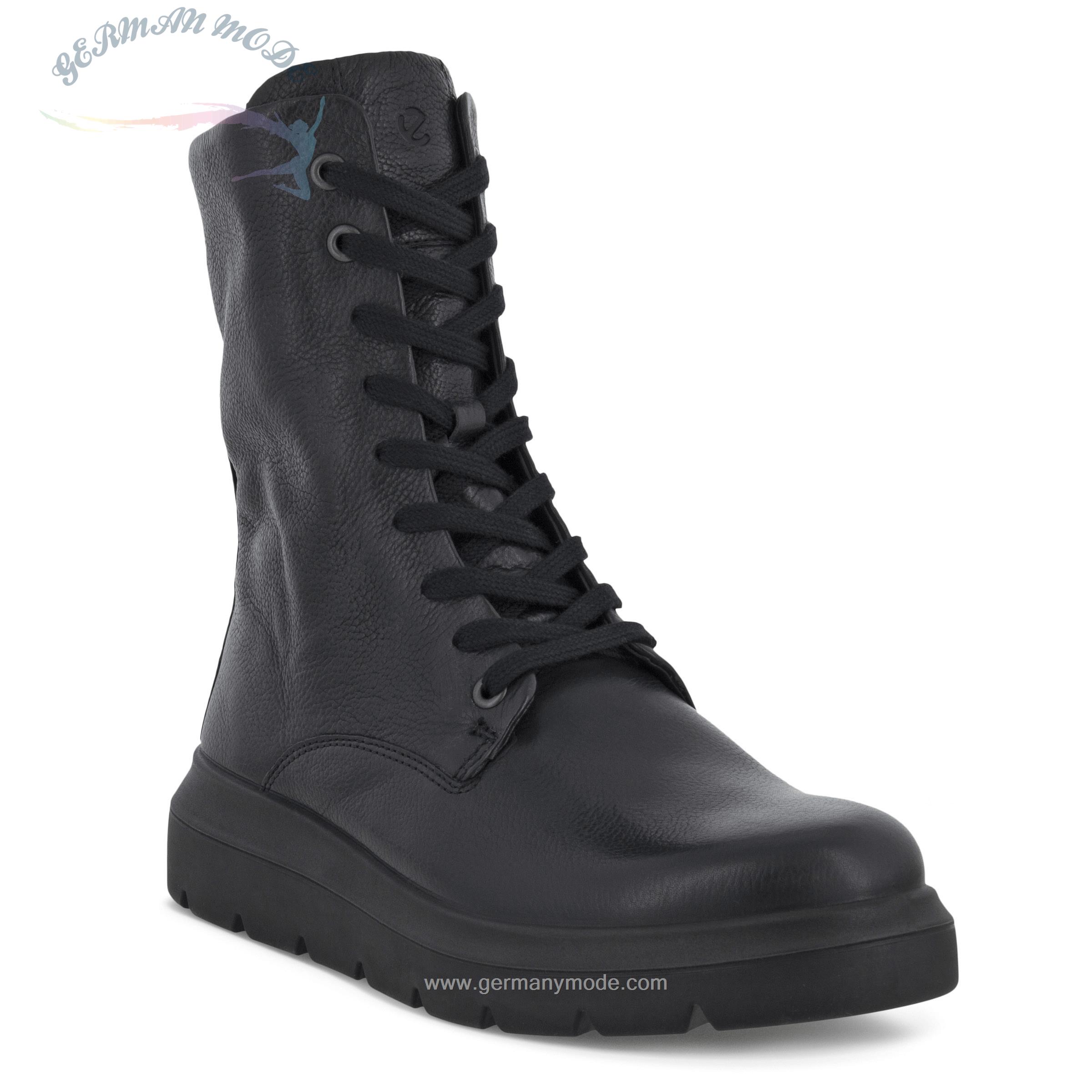 نیم بوت زنانه اکو دانمارک ECCO NOUVELLE Damen Schnürstiefel aus Leder Schwarz