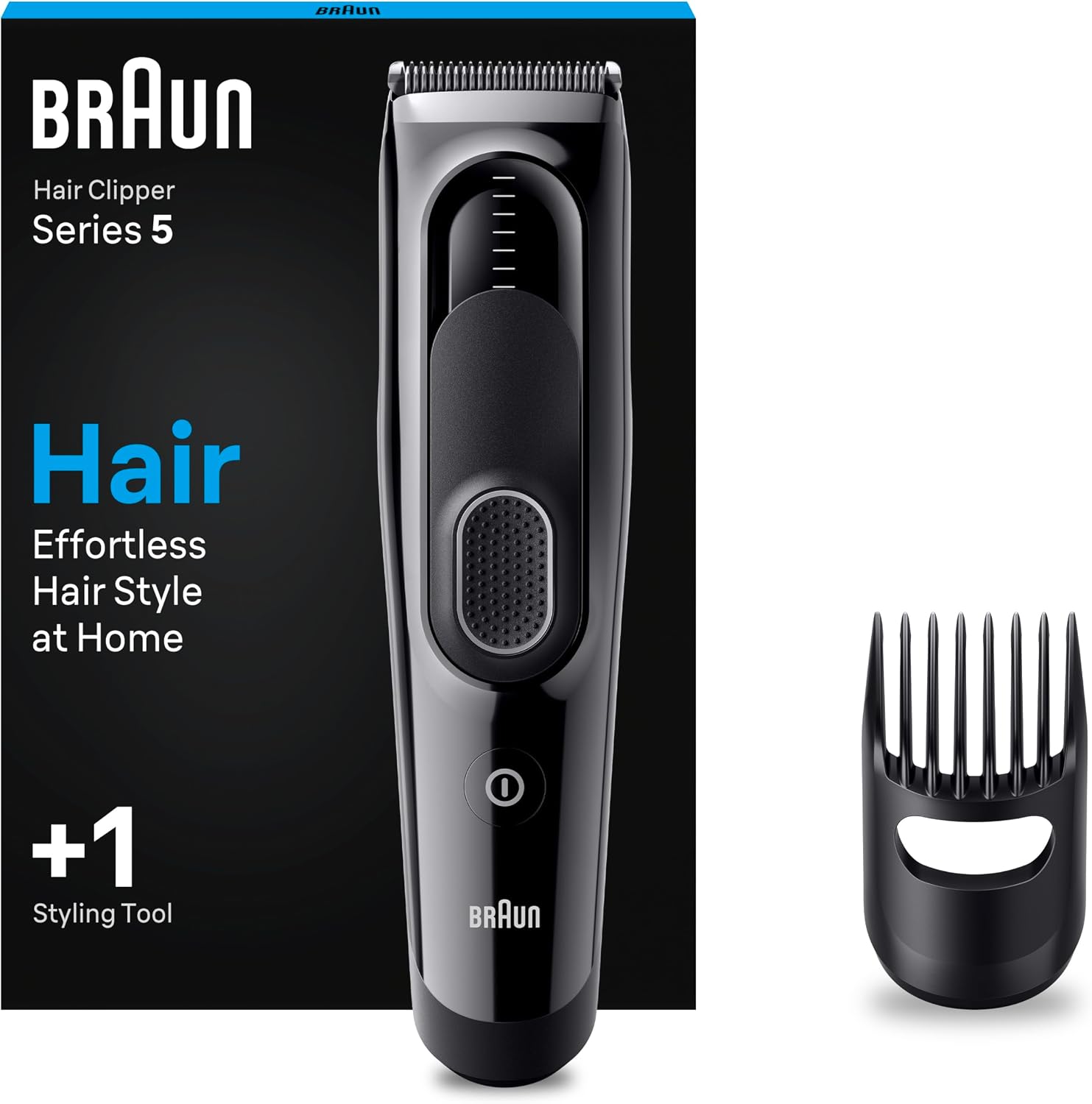 ماشین اصلاح براون آلمان Braun Series 5 HC5310 ، کوتاه کردن مو در خانه، 9 تنظیم طول، 1 اتصال شانه، 50 دقیقه عمر باتری