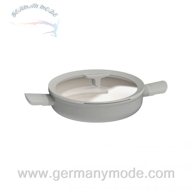 ماهیتابه درب دار 26 سانت برگهف بلژیک Berghoff Doppelgriffige Schmorbratenpfanne mit Deckel Balance Moonmist 26 cm - Leo