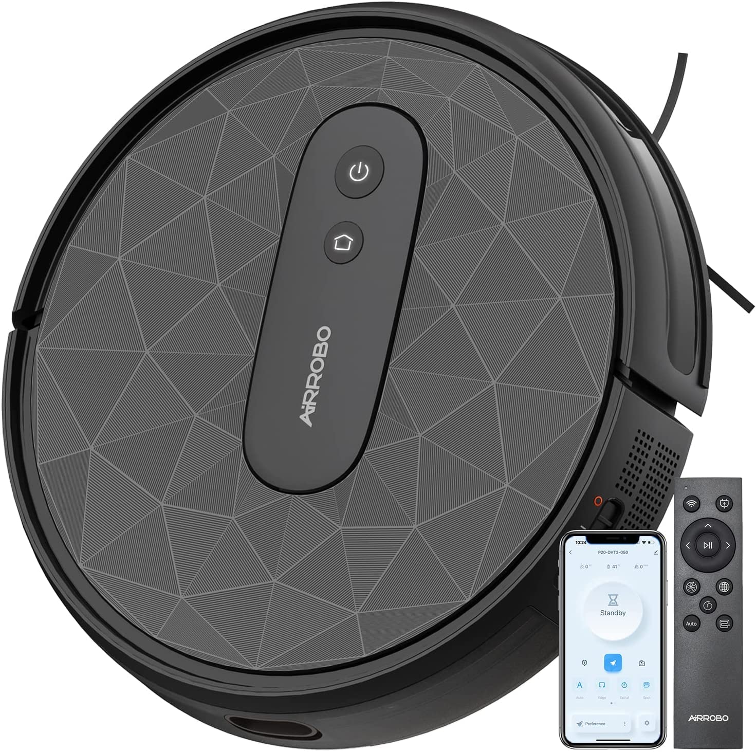 خرید از آمازون - AIRROBO P20 Saugroboter mit 2800 Pa Saugkraft, APP Steuerung, 120 Min Laufzeit, Staubsauger Roboter WLAN optimiert für Teppich Tierhaare Hartböden, Roboterstaubsauger mit Ladestation, Fernbedienung P20-de
