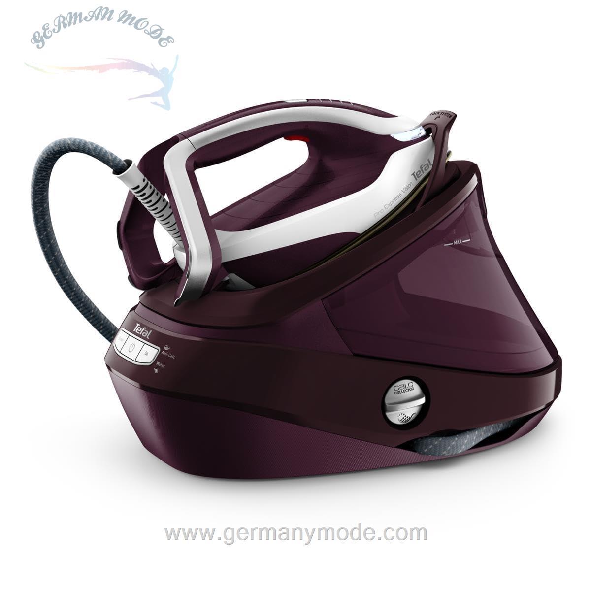 اتو بخار مخزن دار تفال فرانسه GV9810 Pro Express Vision | چراغ LED هوشمند روی اتو | فشار قدرتمند 8.3 بار | 180 گرم در دقیقه بخار | 680 گرم در دقیقه انفجار اضافی بخار | سیستم ضد رسوب آهک | قرمز/سفید 9.0 نوار | 750 گرم در دقیقه انفجار بخار | اتو استیم