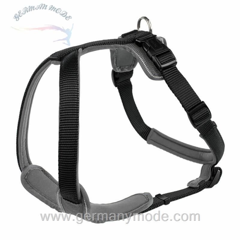 قلاده سگ قابل تنظیم هانتر آلمان Hunter Geschirr Neopren Schwarz-Grau S