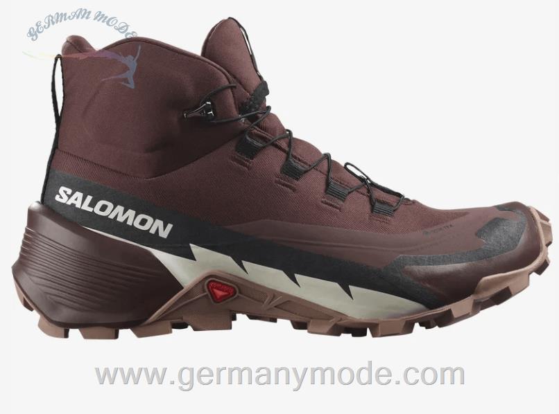 کتانی هایکینگ کوهنوردی ضد آب زنانه سالامون فرانسه SALOMON CROSS HIKE 2 MID GORE TEX Hikingschuhe Damen Bitter Chocolate Mocha Mousse Vanilla Ice