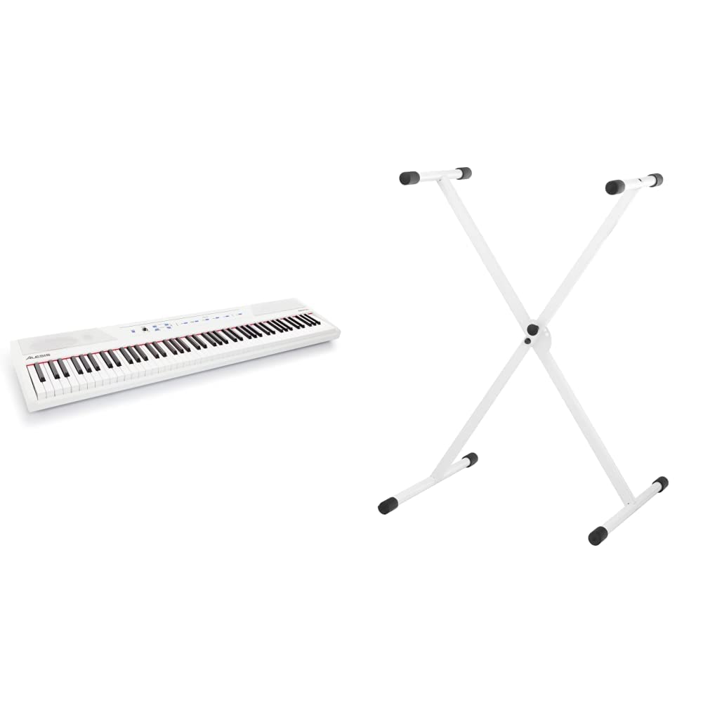 خرید از آمازون - Alesis Recital White - کیبورد پیانو/e دیجیتال پایه 88 کلیدی، سفید و Cantabile کلاسیک