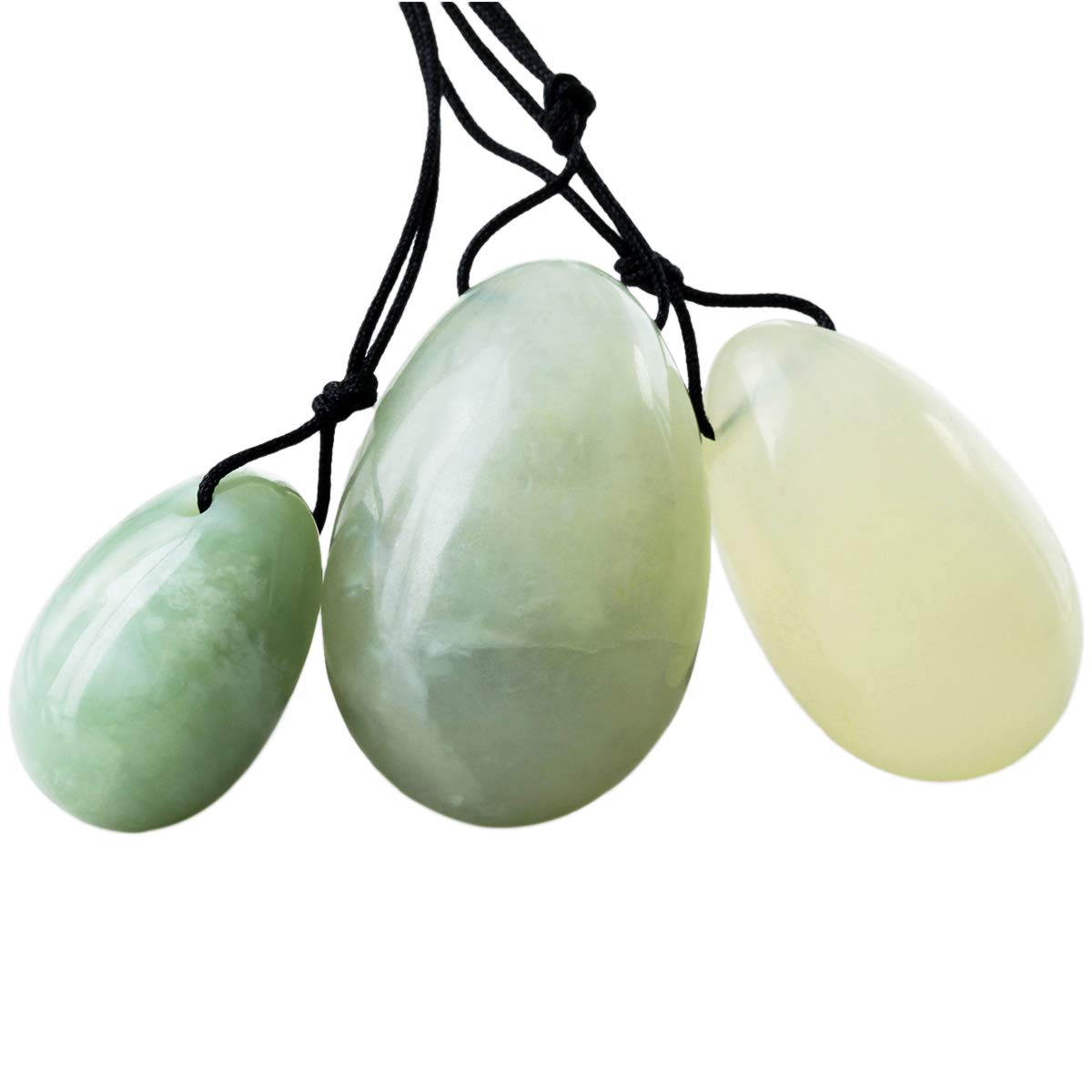 خرید از آمازون - mookaitedecor Xiuyan Jade Yoni Eggs Kegel Balls Trainer Floor Floor Trainer با 3 سایز، سنگ های ماساژ Ben Wa Balls برای ورزش کف لگن و ریکاوری مثانه و واژن پس از زایمان 04-xiuyan Jade