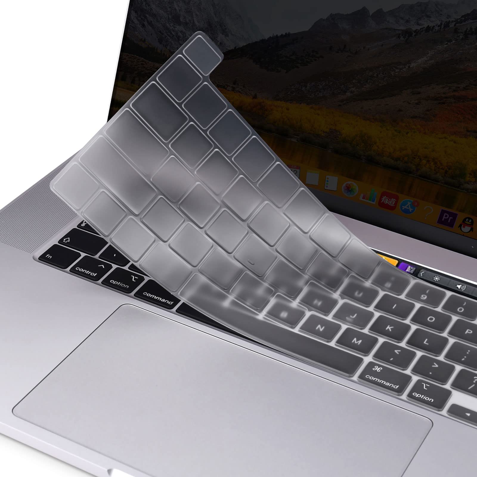 خرید از آمازون - MOSISO Tastaturschutz Kompatibel mit MacBook Pro 13 Zoll M2 2022, 2021 2020 M1 A2338 A2289 A2251&Kompatibel mit MacBook Pro 16 Zoll 2020 2019 A2141 Touch ID,Schützende Silikonhaut,Transparent