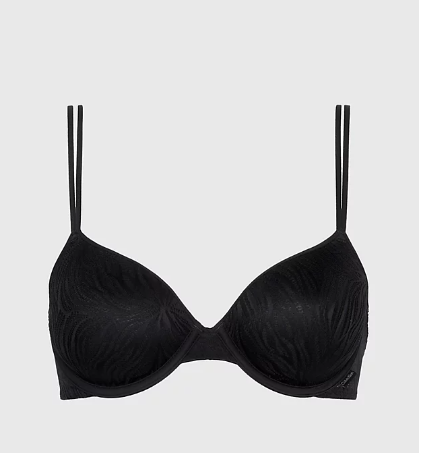 سوتین کلوین کلین آمریکا Calvin Klein Halbschalen T Shirt BH Sheer Marquisette Black 000QF6875EUB1