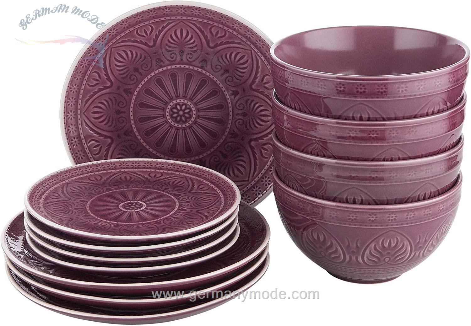 سرویس غذاخوری سرامیک 12 پارچه 4 نفره باتلرز سوماترا Butlers Geschirr-Set Sumatra (12-tlg.) Purple