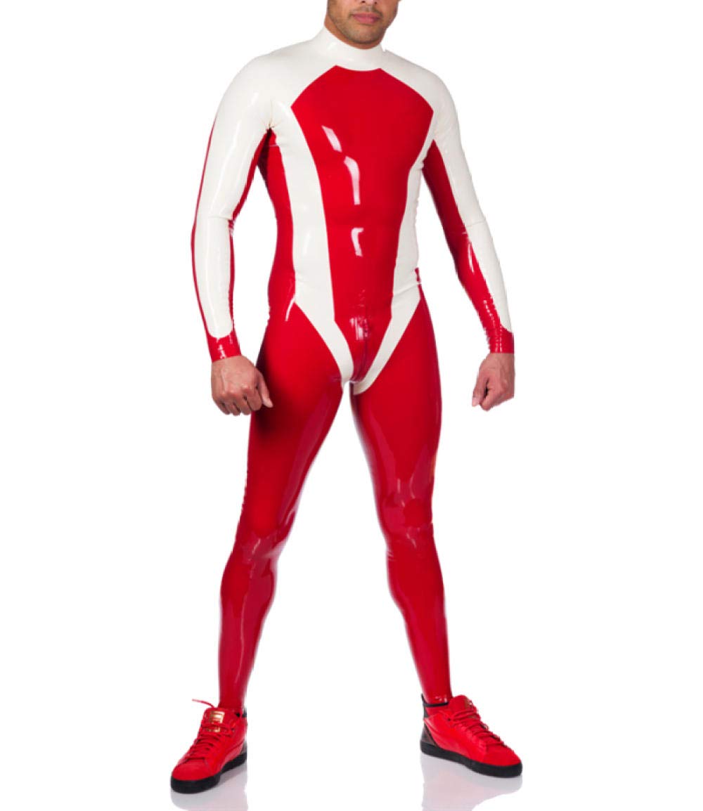 خرید از آمازون - Leder erotische UnterwäscheKundenspezifischer Latex-Gummi-Catsuit mit Fußgummi-Latex-Bodysuit für Männer-Transparent_Black_M_Other