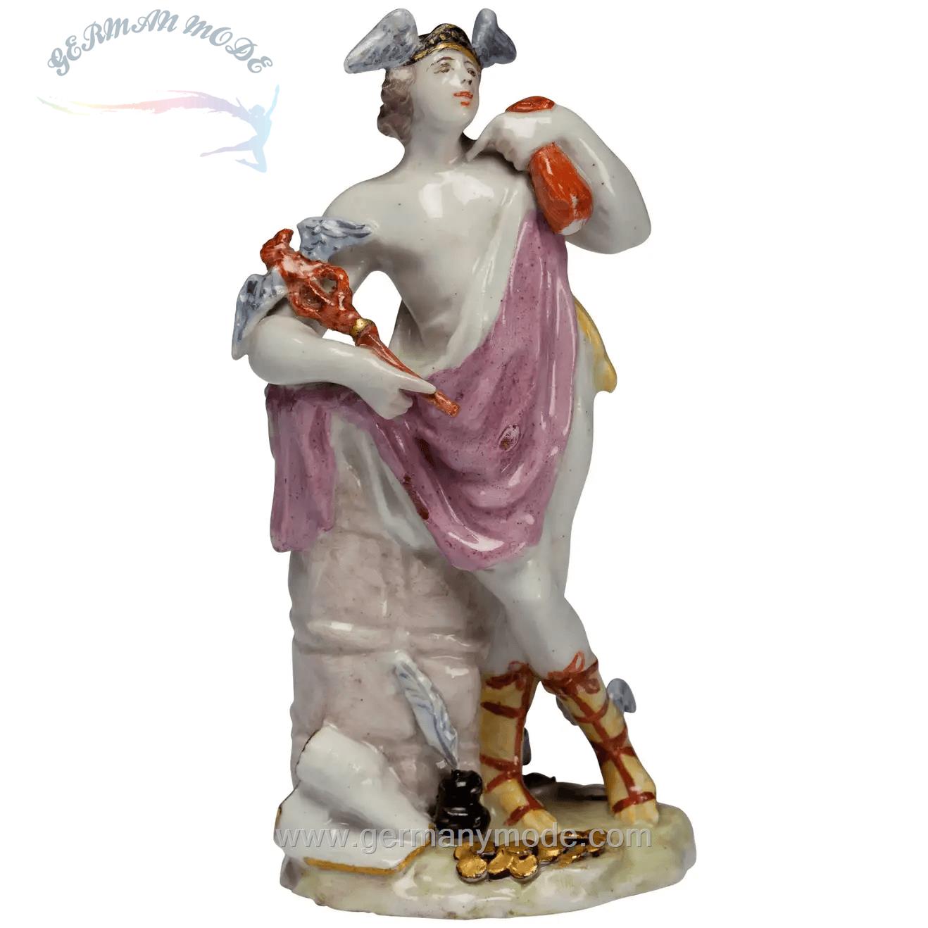 مجسمه دکوری چینی آنتیک قدیمی بو انگلستان Figur Mercury Bogenporzellan um 1748