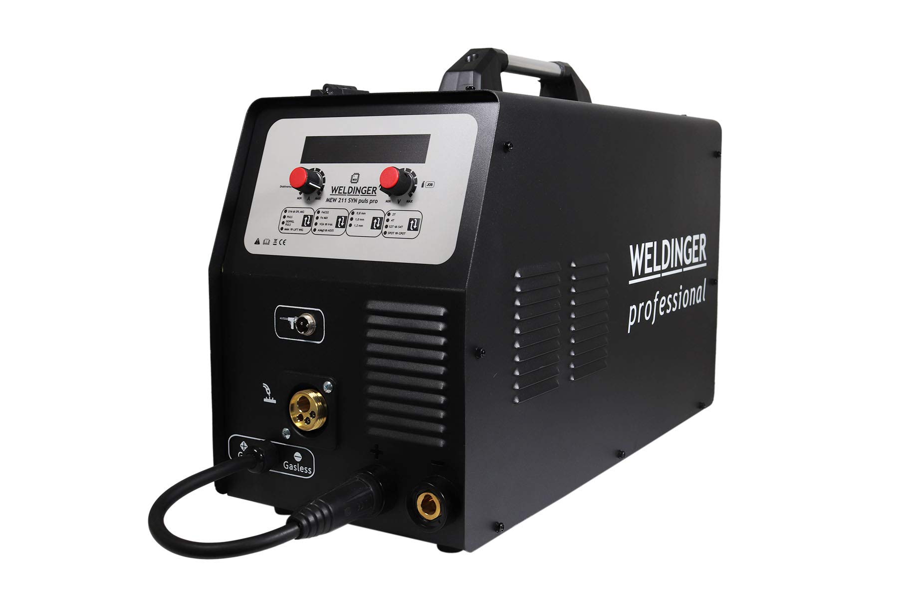 خرید از آمازون - WELDINGER MEW 211SYN pulse pro اینورتر جوشکاری چند فرآیندی سینرژیک برای کنترل دیجیتال پالس دو پالس درایو آلومینیومی 4 غلتکی MIG/MAG TIG MMA 5 سال ضمانت 230 A (دو پالس 230 ولت)