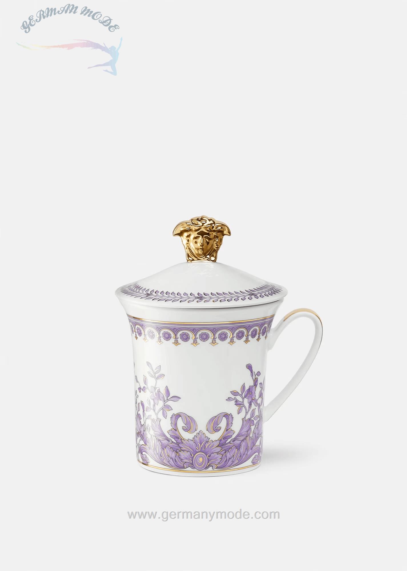 لیوان درب دار چینی روزنتال ورساچه ایتالیا VERSACE LE GRAND DIVERTISSEMENT BECHER