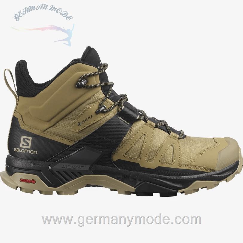 کتانی پیاده روی مردانه سالامون فرانسه SALOMON X ULTRA 4 MID GORE-TEX Hikingschuhe Herren Kelp / Black / Safari