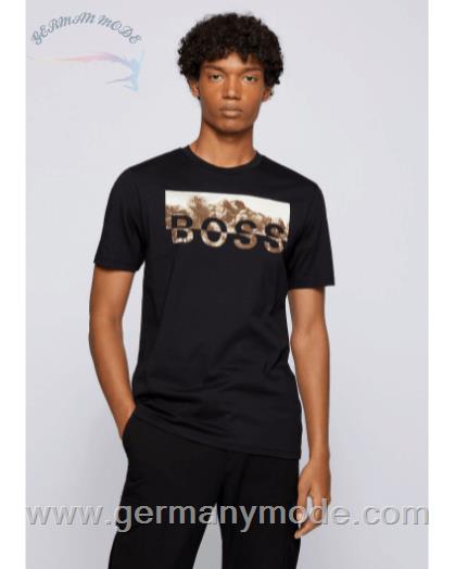 تیشرت یقه گرد مردانه هوگو باس آلمان BOSS FEIN GEMUSTERTES SLIM-FIT SAKKO AUS BAUMWOLL-MIX