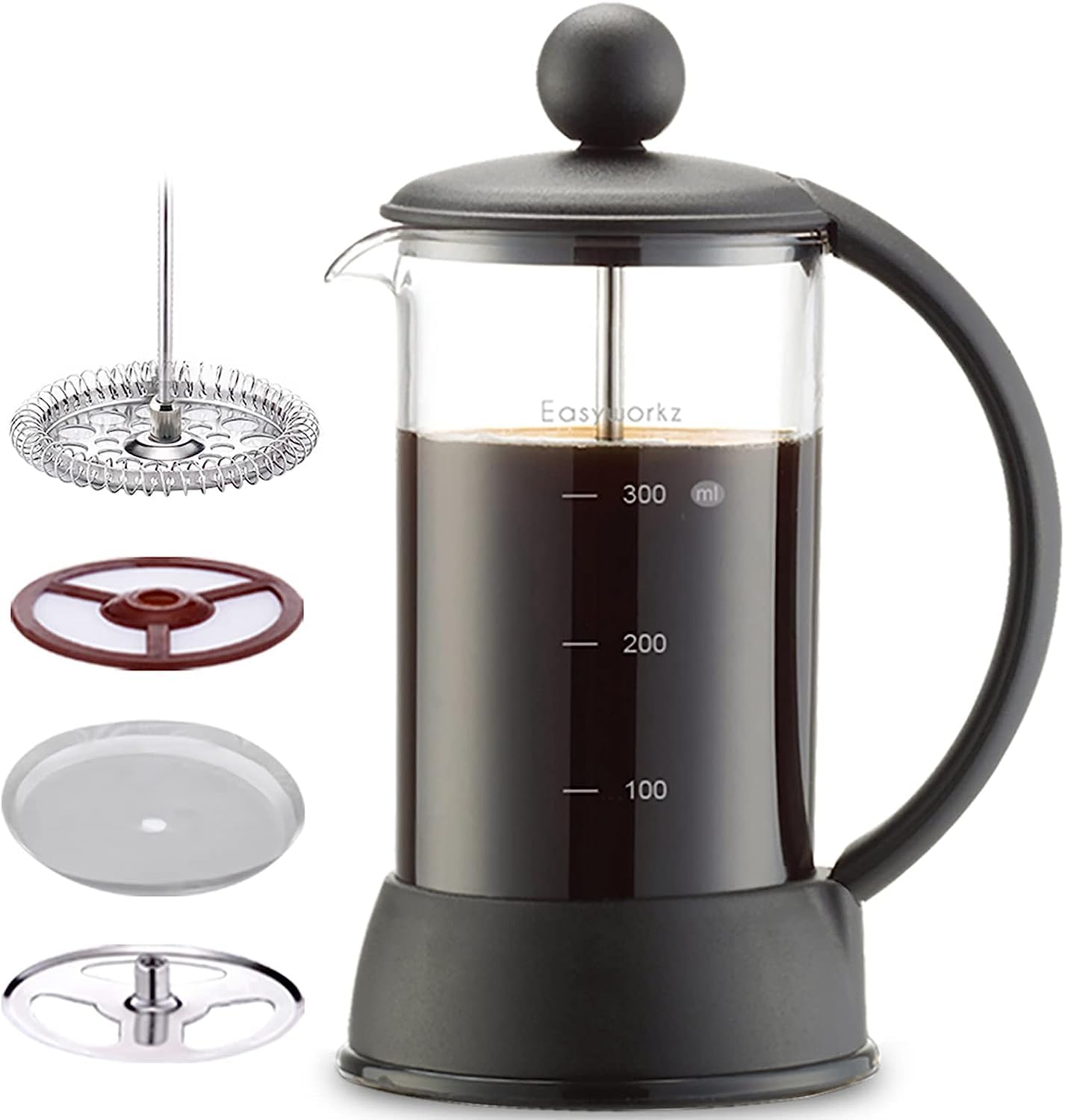 قهوه ساز چای ساز فرنچ پرس Easyworkz Eclipse 350 میلی لیتری با شیشه بوروسیلیکات