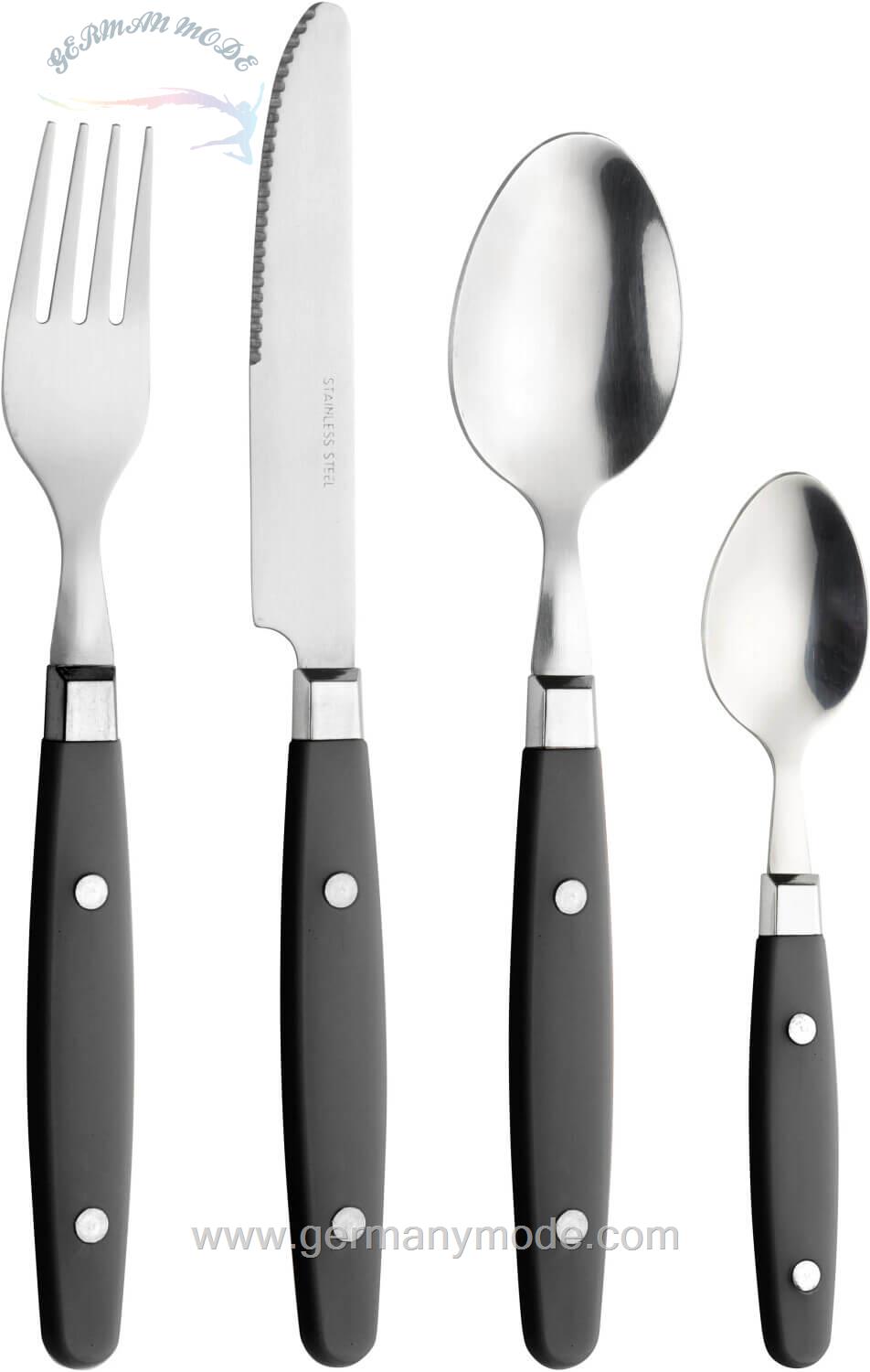 سرویس قاشق چنگال 24 پارچه پینتینوکس Pintinox Besteck-Set Country 24-teilig schwarz