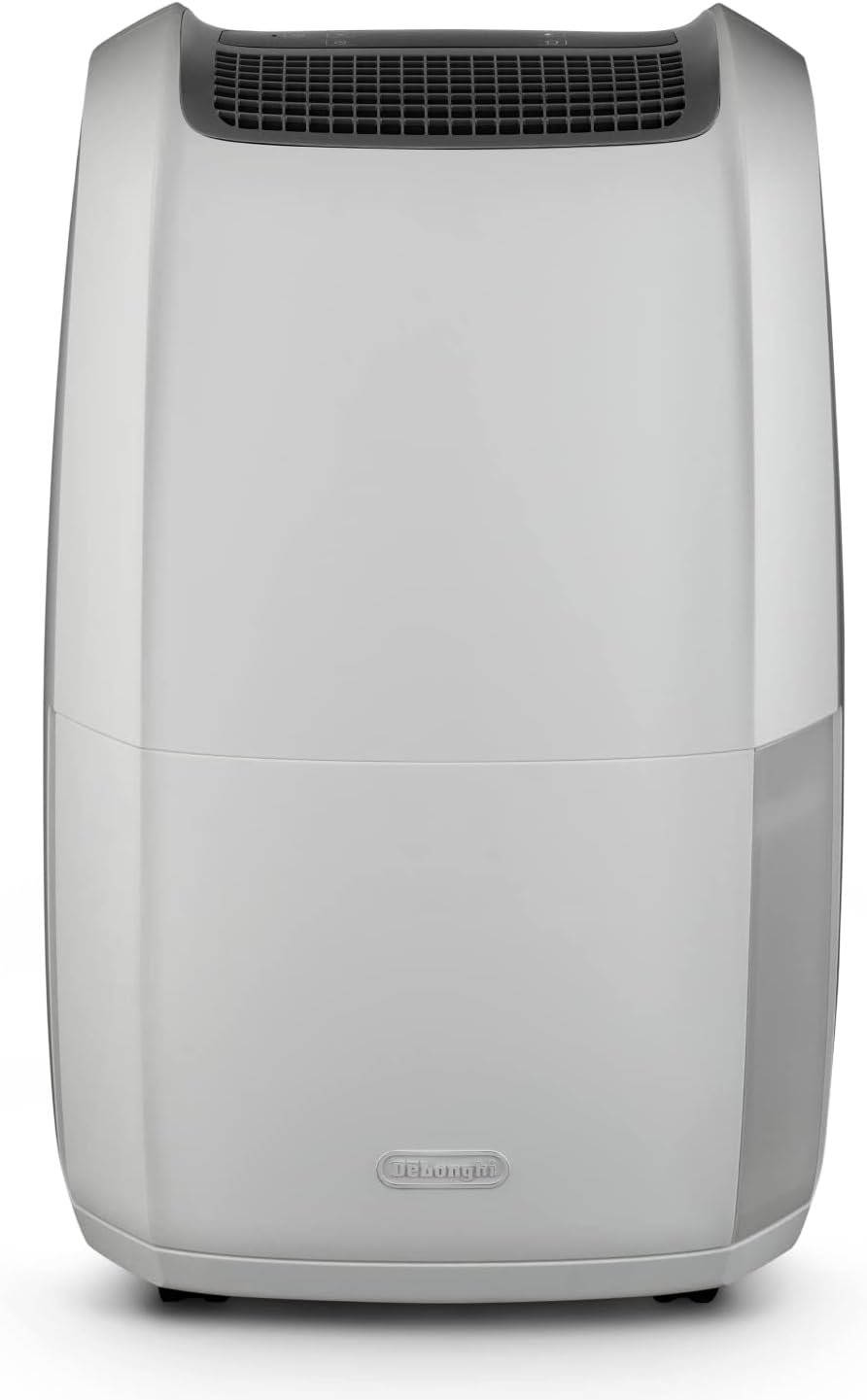 تصفیه هوا رطوبت گیر دلونگی ایتالیا DeLonghi Tasciugo Ariadry Multi DDSX220 رطوبت گیر اتاق برقی و تصفیه کننده هوا، دستگاه سیار و بی صدا با عملکرد لباسشویی، سازگار با محیط زیست، رطوبت گیر سفید خاکستری