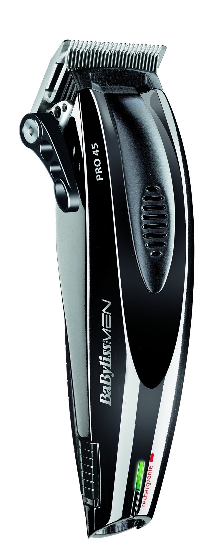ماشین اصلاح مو بابیلیس فرانسه موبر حرفه ای BaByliss Men E951E Pro45 با 8 ضمیمه، کارکرد با باتری بی سیم، مشکی