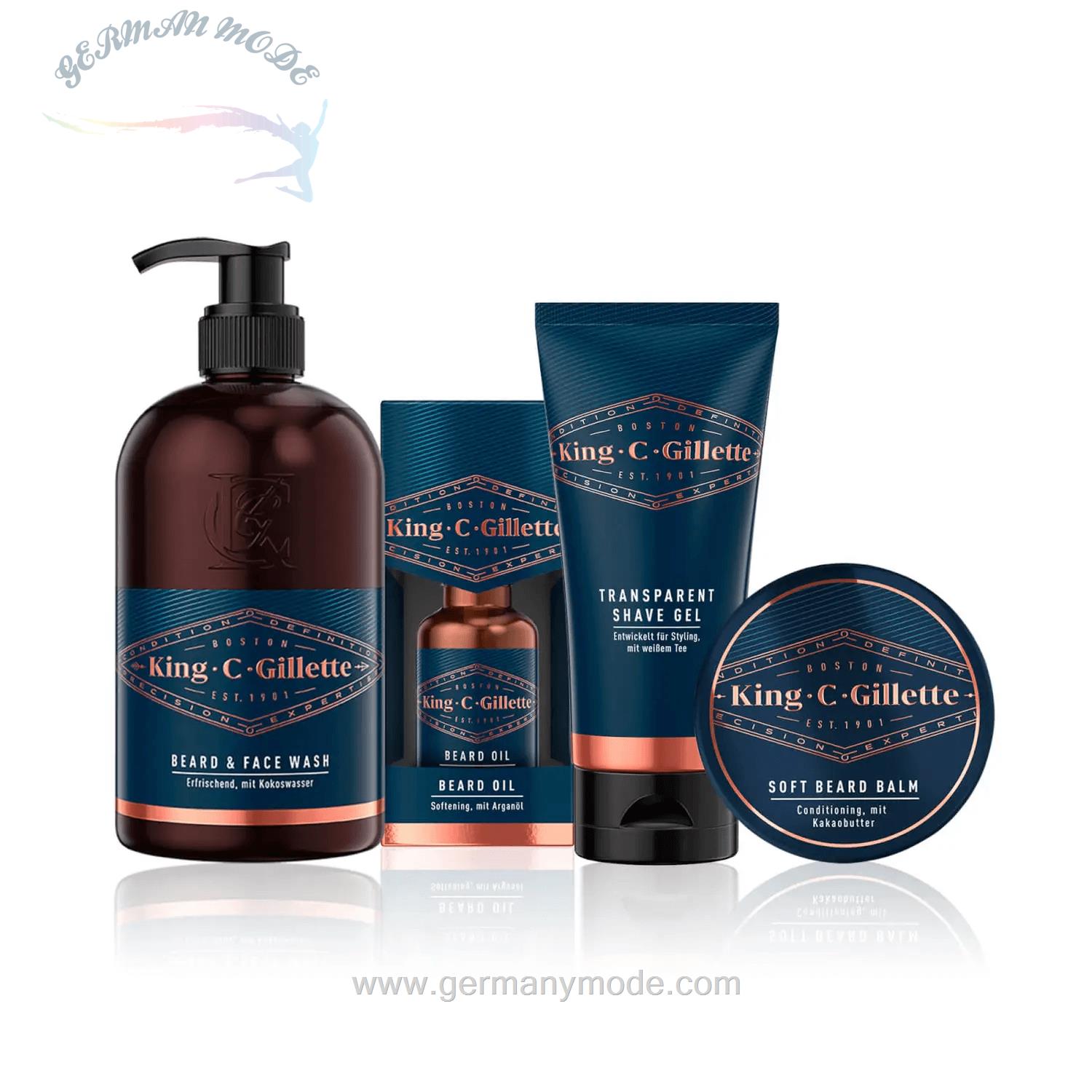 ست مراقبتی اصلاح صورت ژیلت آمریکا Gillette King C. Gillette Bartpflege Set Weicher Bart