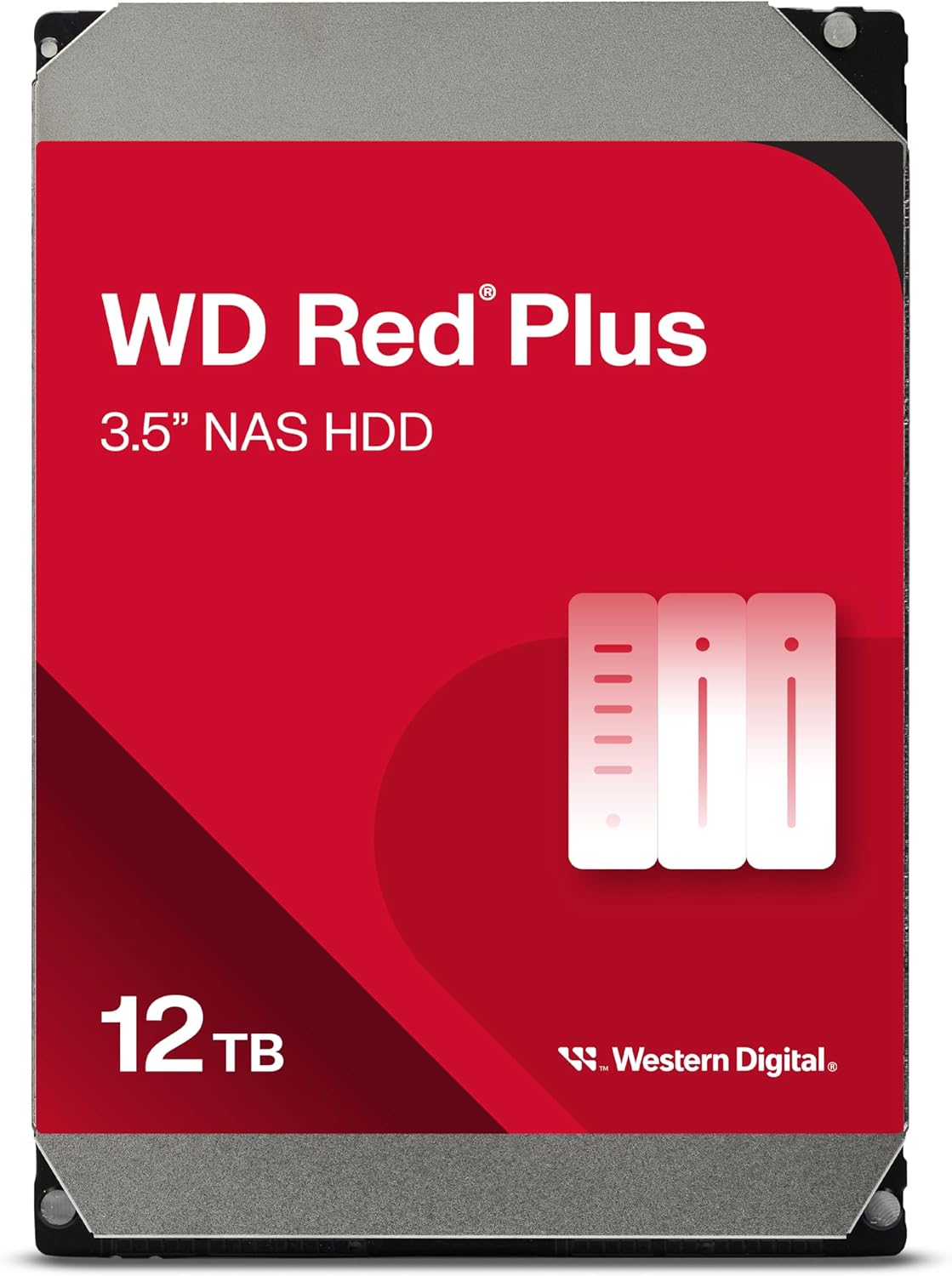هارد داخلی WD Red Plus 12 ترابایت NAS 3.5 اینچی - کلاس 7200 RPM، SATA 6Gb/s، CMR، حافظه نهان 256MB
