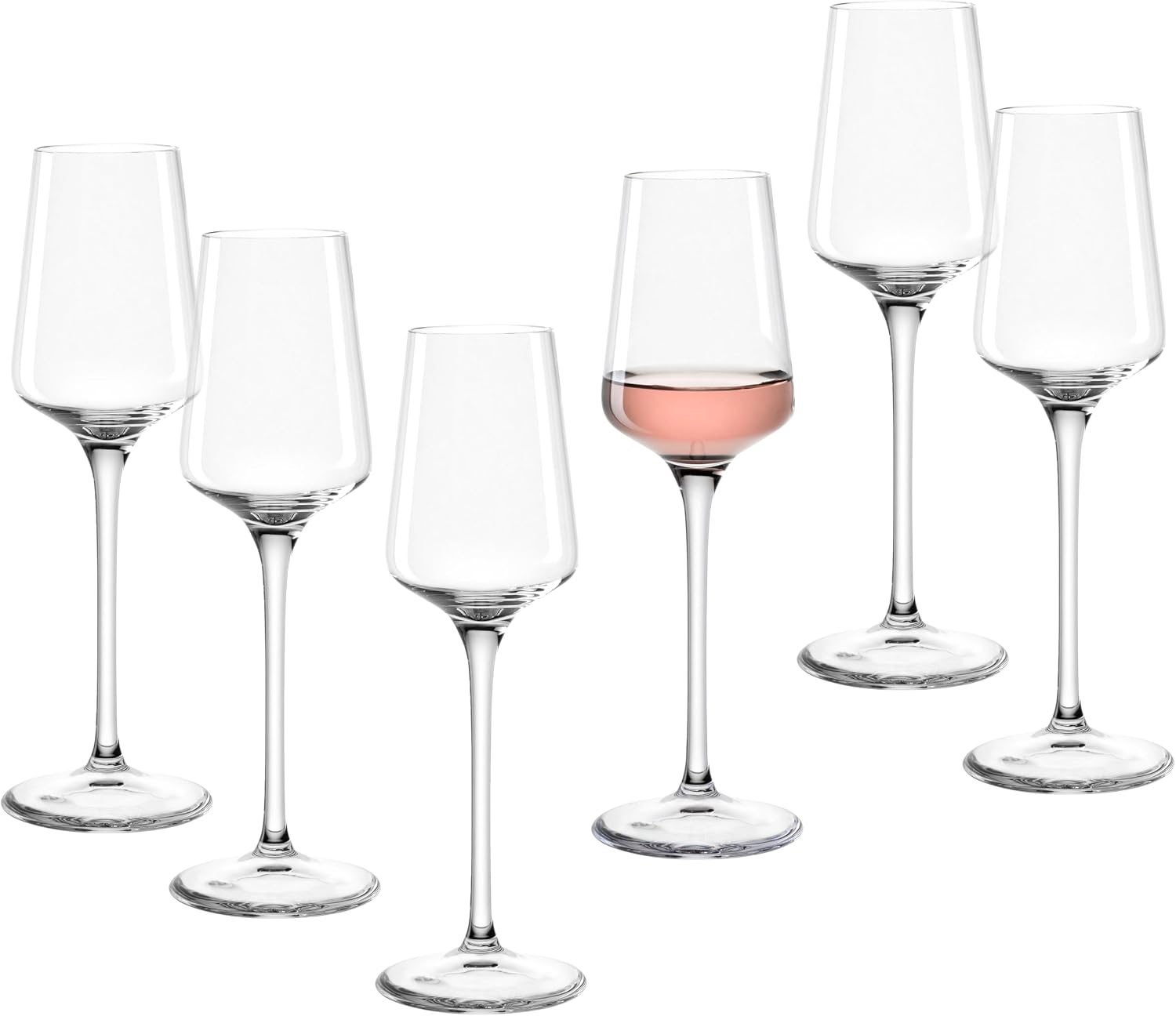 لیوان شراب گراپا لئوناردو هوم آلمان LEONARDO HOME PUCCINI Grappa Glass Set of 6 طراحی بی‌نظیر شکل باریک مناسب برای گراپا و دایجستیو ظاهر مدرن 120 میلی‌لیتر 069607