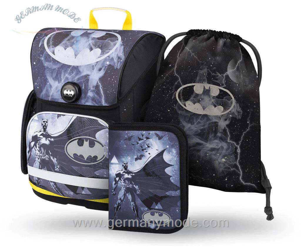 ست 3 تایی کوله پشتی مدرسه کوله ورزشی جامدادی پسرانه بگل Baagl Ergo Batman Storm Schulranzen Set 3tlg Schulranzen Federmäppchen Turnbeutel