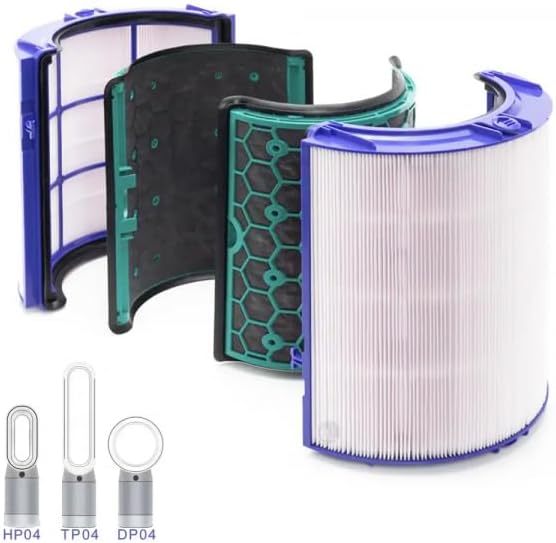 فیلتر دستگاه تصفیه هوا دایسون جایگزین PRIMEBAG برای مدل Pure Cool Link (DP04، HP04، TP04) - فیلتر HEPA با کربن فعال