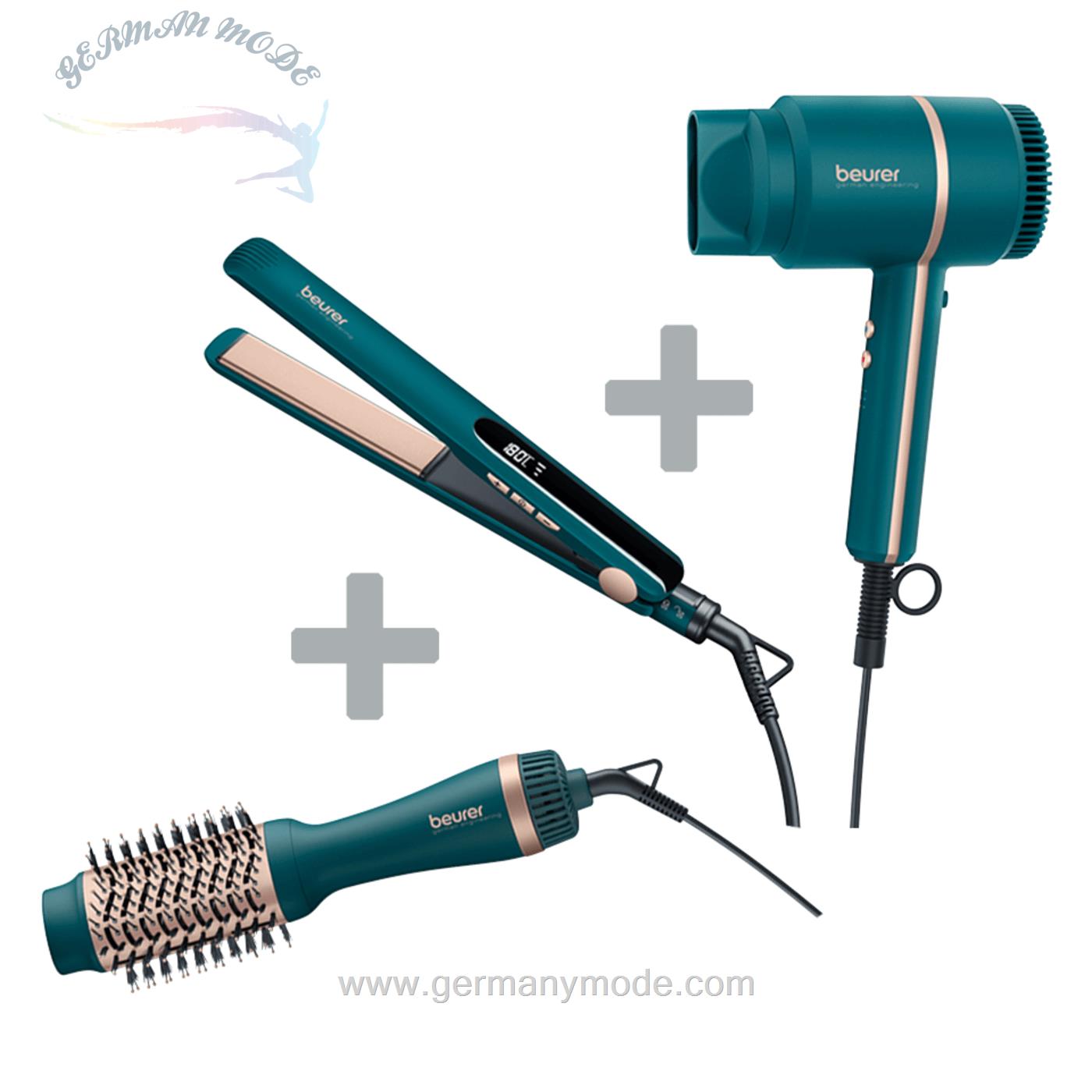 سشوار برس حرارتی صاف کننده فر کننده و اتو مو بیورر آلمان Beurer 2-in-1 HC 45 Ocean - HC 35 Ocean - HS 50 Ocean