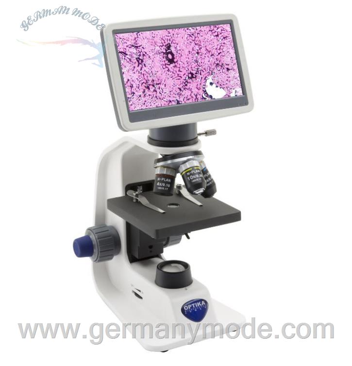 میکروسکوپ اپتیکا ایتالیا OPTIKA Mikroskop B-152R-PLV, digital, mono, DIN, n-plan, 40x-400x, X-LED 1W, 2 MP, 30fps, LCD, +head, akku