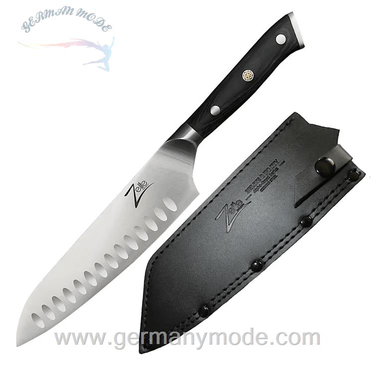 چاقو آشپزخانه 31.8 سانتیمتری کلارشتاین آلمان Klarstein Alpha-Royal German 7 Santokumesser Messer Schwarz