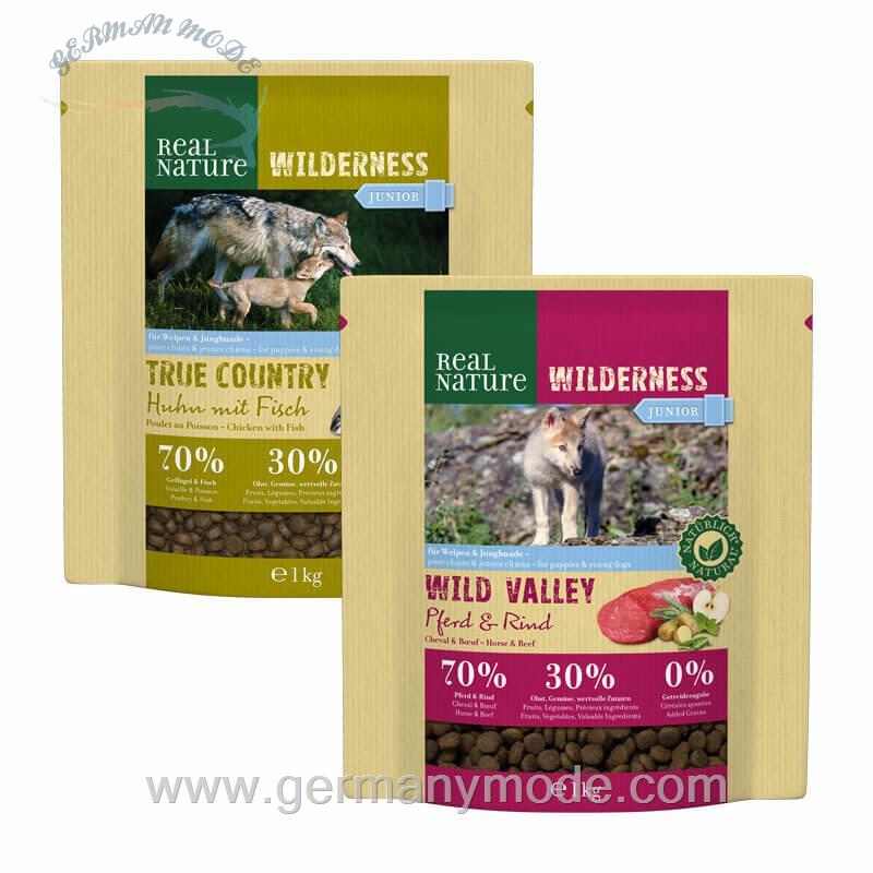غذا خشک سگ رئال نیچا آلمان REAL NATURE Wilderness Junior Probierpaket 2-1kg