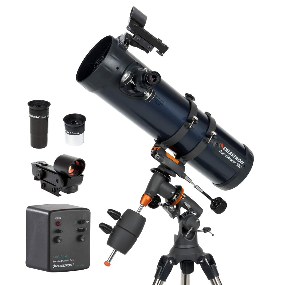خرید از آمازون - Celestron 31051 AstroMaster 130EQ Reflector Telescope Motor Drive,Grey AstroMaster 130EQ MD Reflector