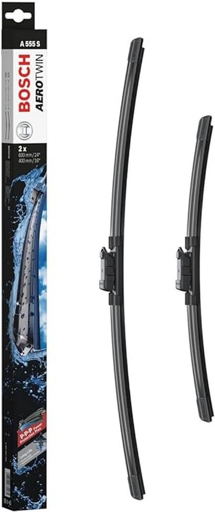 خرید از آمازون - برف پاک کن بوش Aerotwin A555S، طول: 600mm/400mm - مجموعه ای برای شیشه جلو، مشکی (برای آئودی، صندلی، اشکودا و فولکس واگن) تک